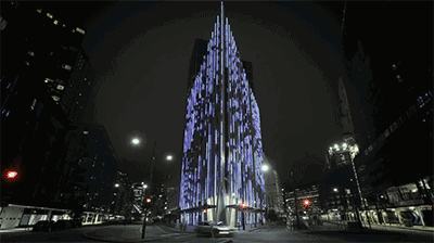 号称南半球最大的楼宇外立面照明 能实时显示天气 1.gif