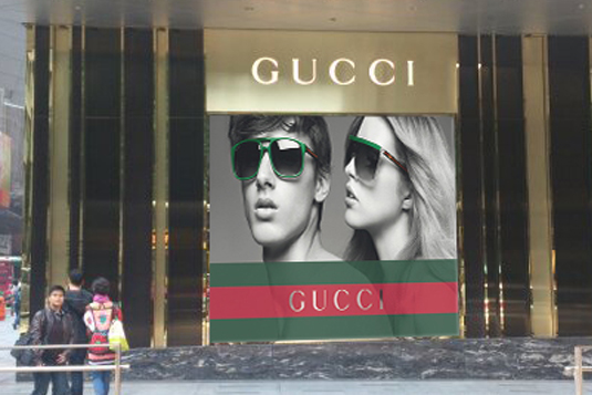 香港中环Gucci旗舰店LED显示屏大屏_利亚德